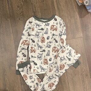 Kids Animal Print Pajamas - Gray and Brown